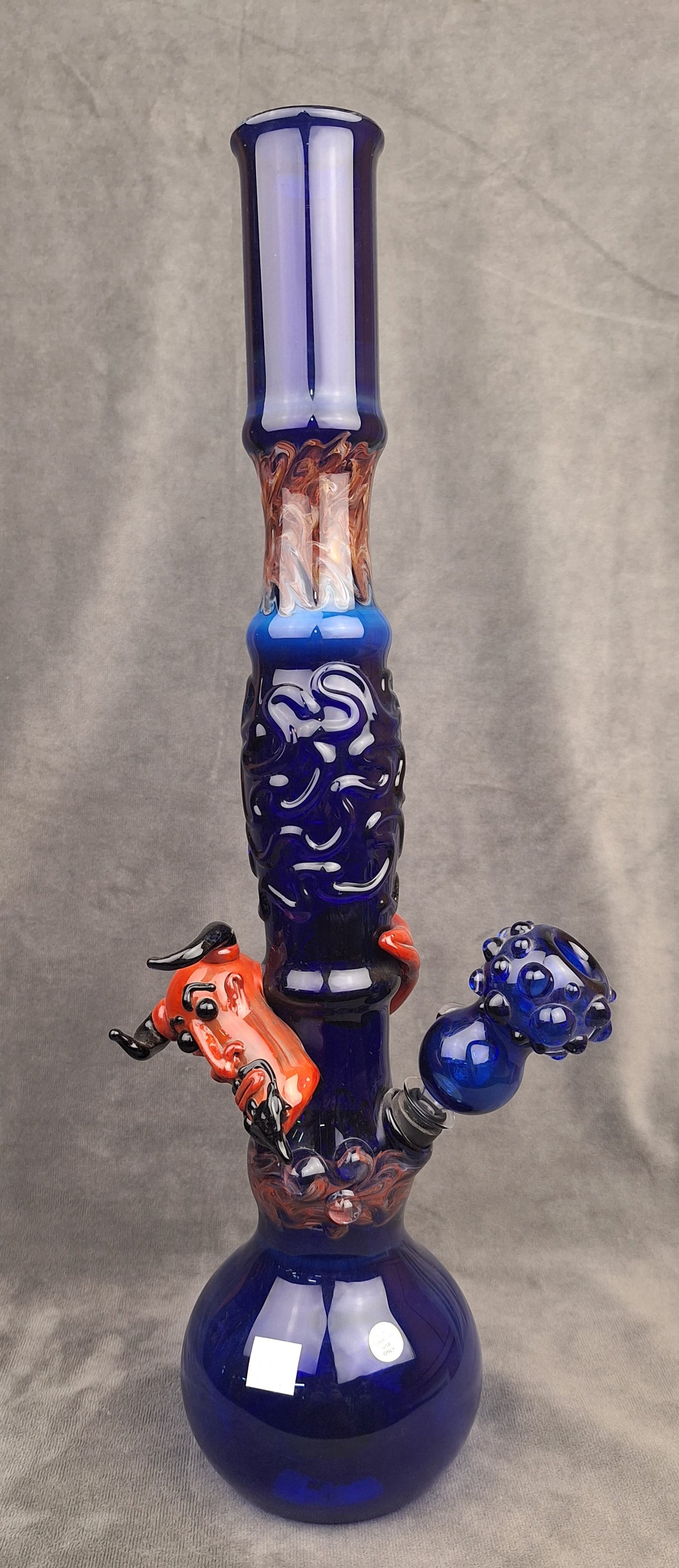 Large Cobalt Tube w/ Devil Head