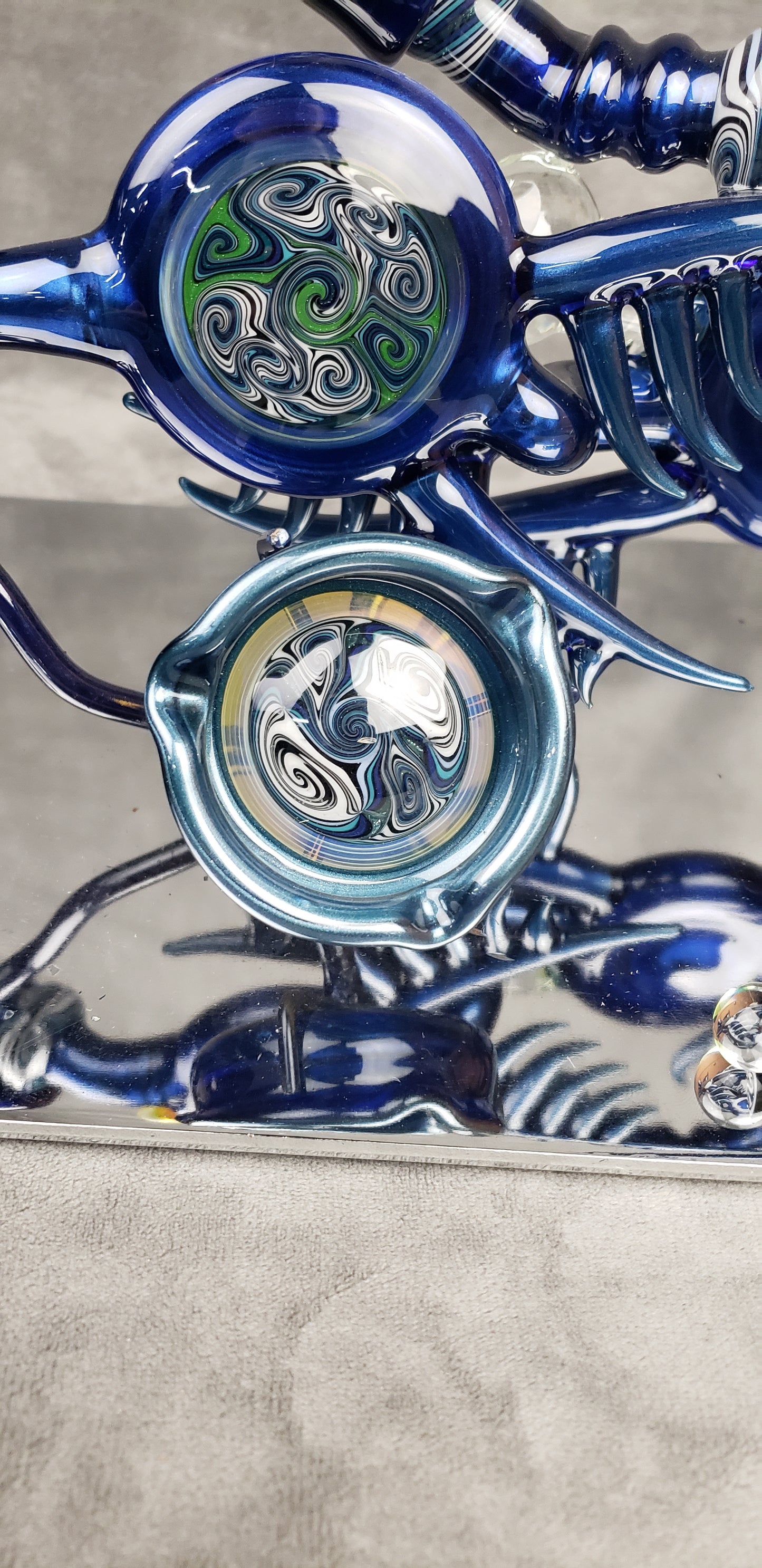 Cowboy Lrg Blue Stemless Bubbler