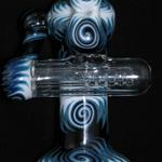 Wildrok glass on glass worked Double bubbler with Inline