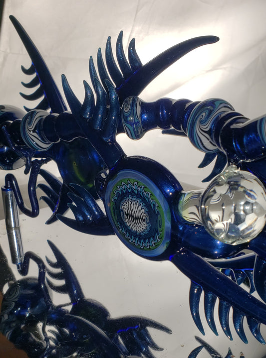Cowboy Lrg Blue Stemless Bubbler