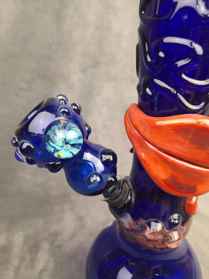Large Cobalt Tube w/ Devil Head