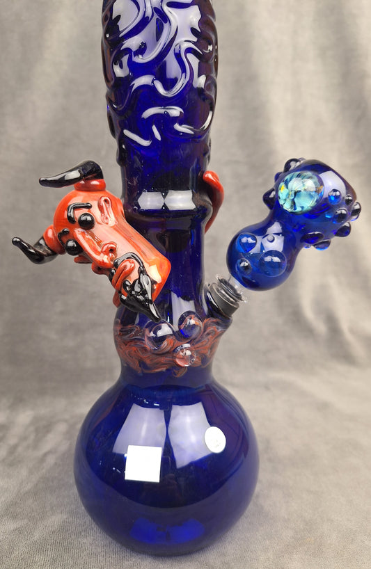 Large Cobalt Tube w/ Devil Head