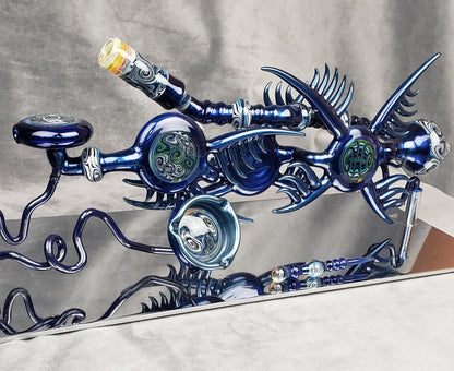 Cowboy Lrg Blue Stemless Bubbler
