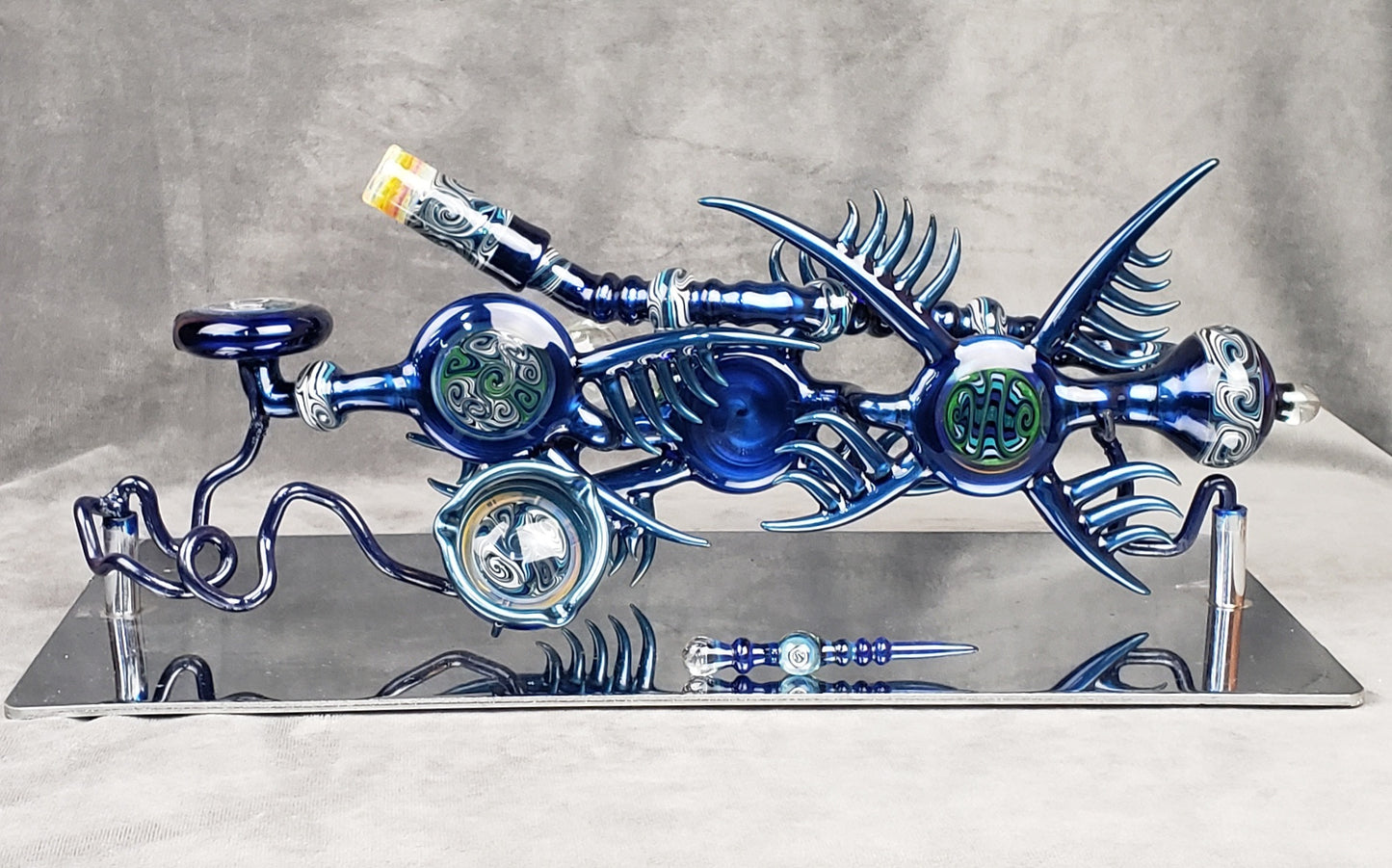 Cowboy Lrg Blue Stemless Bubbler
