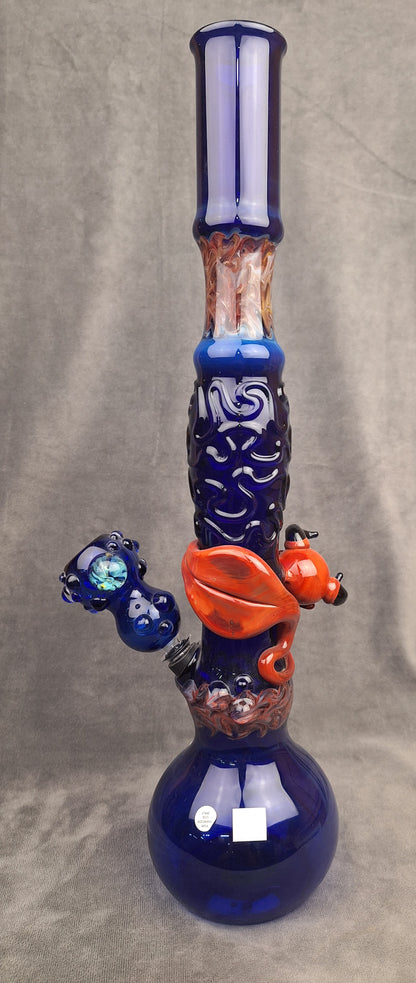 Large Cobalt Tube w/ Devil Head