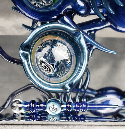 Cowboy Lrg Blue Stemless Bubbler